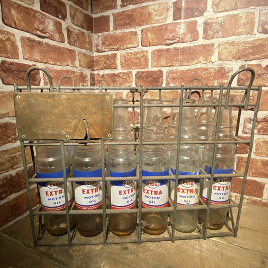 12 X PINT ESSO EXTRA OIL BOTTLES IN CRATE #5816 image 1