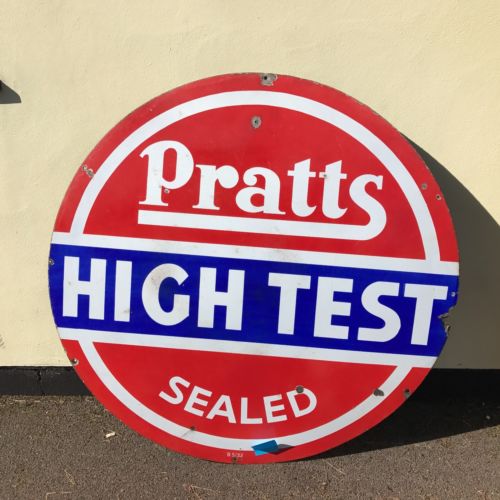 PRATTS HIGH TEST - VINTAGE ENAMEL SIGN - #1816 image 1