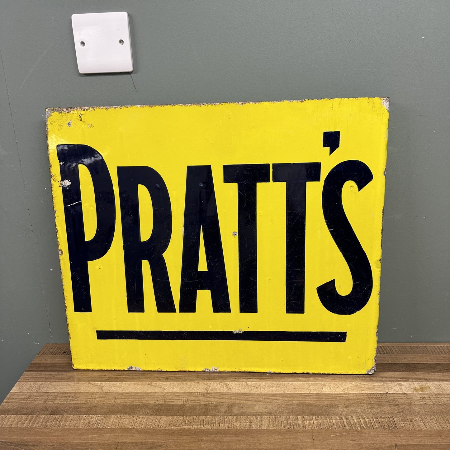 DOUBLE SIDED PRATTS ENAMEL SIGN #08549 image 1