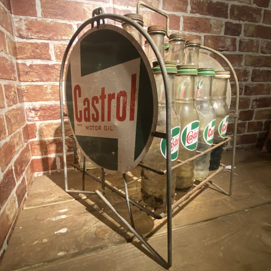 16 X PINT CASTROL OIL BOTTLES IN CRATE #5818 image 1