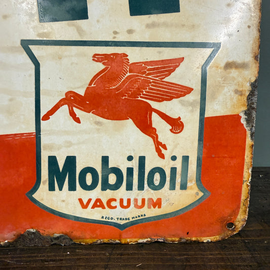 MOBIL OIL ENAMEL SIGN - #9221
