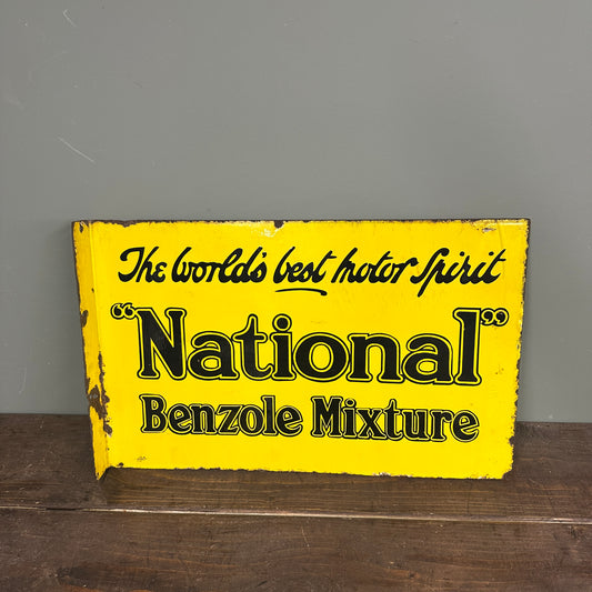 NATIONAL BENZOLE DOUBLE SIDED ENAMEL SIGN - #9021