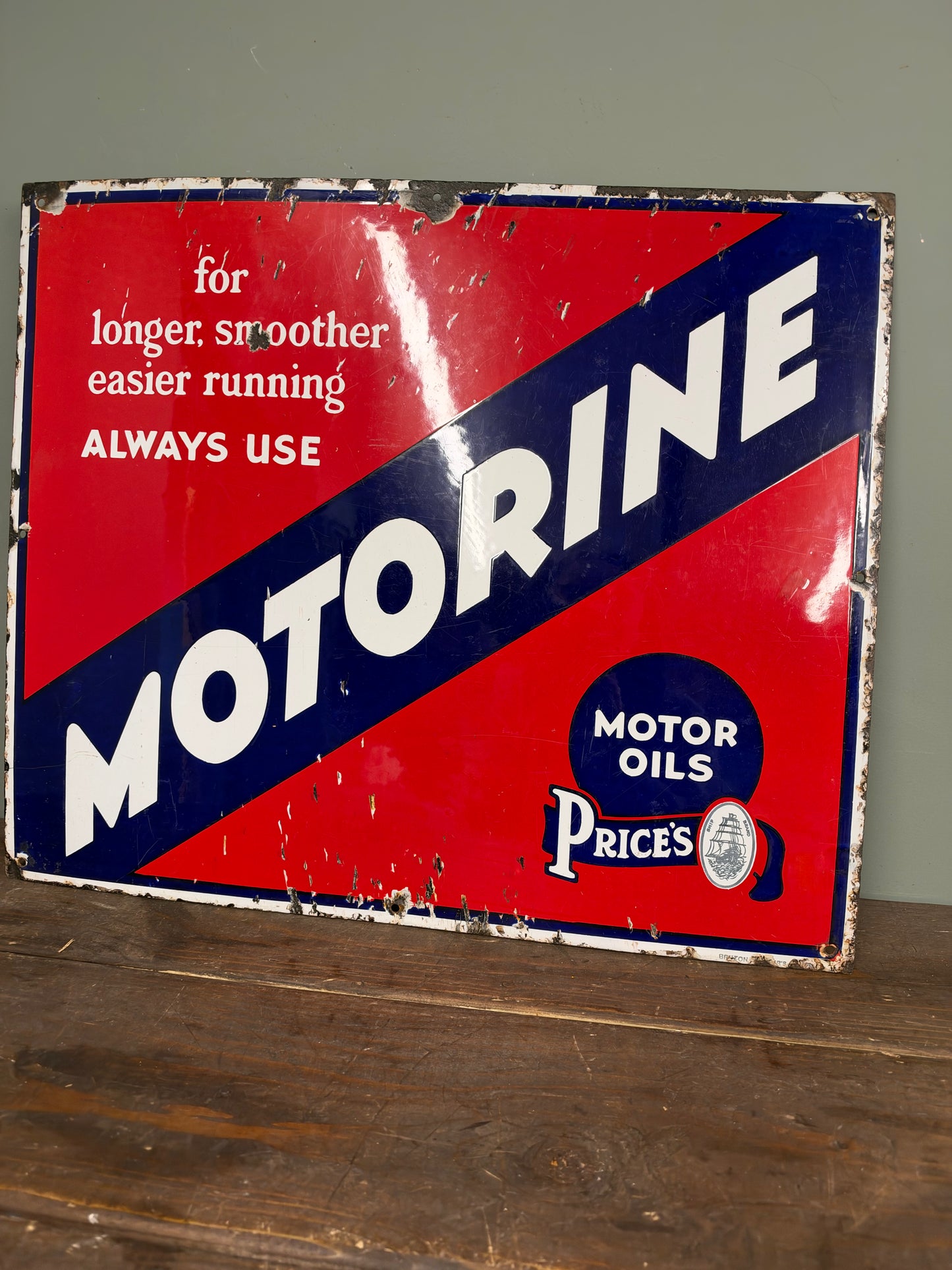 MOTORINE ENAMEL SIGN #9406