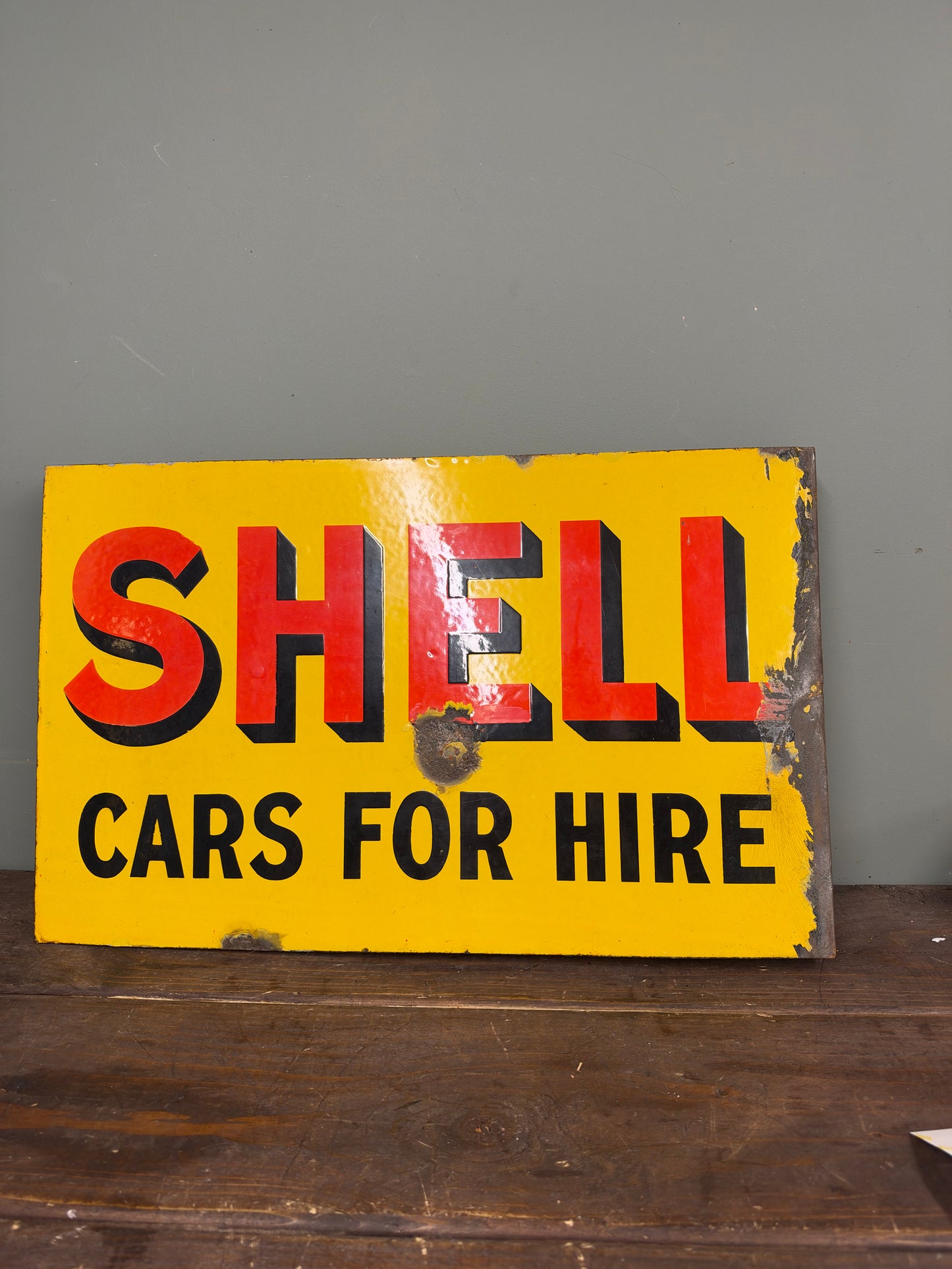 SHELL ENAMEL SIGN #9495