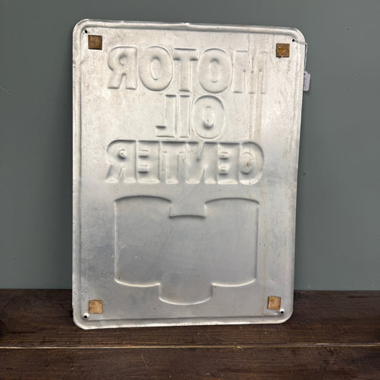 MOTOR OIL CENTER TIN SIGN - #9154
