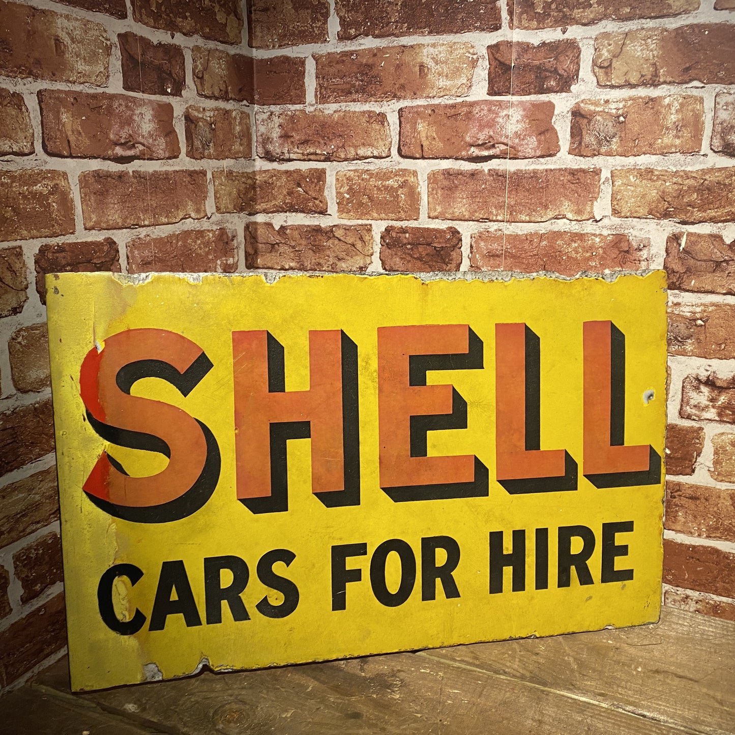 SHELL CARS FOR HIRE ENAMEL SIGN #5803 image 1
