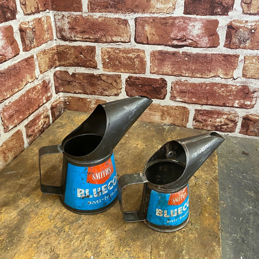 VINTAGE OIL POURERS - PAIR OF OIL SMITHS BLUECOL OIL POURERS 1960'S #4578 image 1