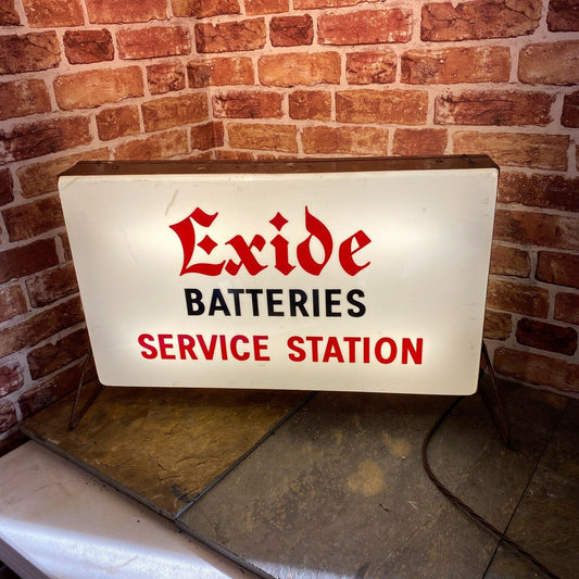 VINTAGE GARAGE SIGN LIGHTBOX - EXIDE #4050 image 1