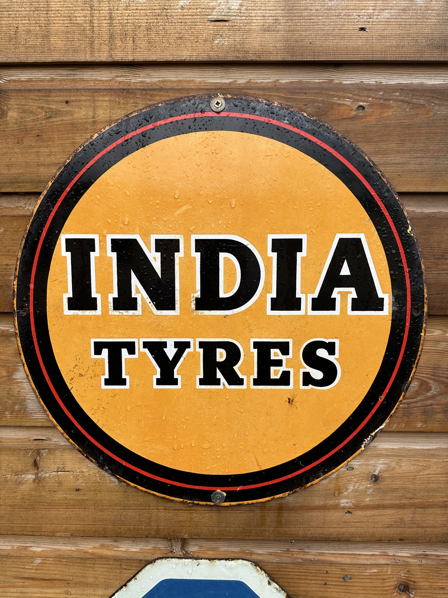 INDIA TYRES ENAMEL SIGN - #1412 image 0