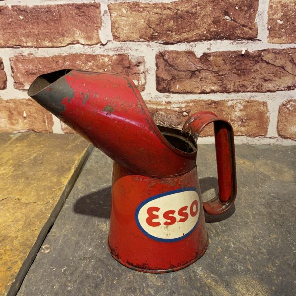 esso oil jug 1930’s pourer funnel motor oil can Pint Pratts Anglos American Oil 