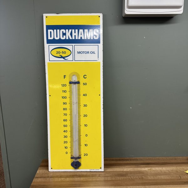DUCKHAMS THERMOMETER ENAMEL SIGN #08541