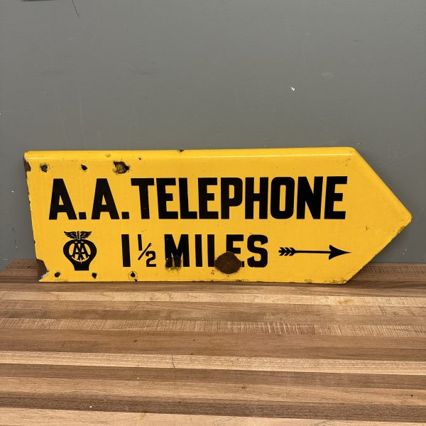 DOUBLE SIDED AA TELEPHONE ENAMEL SIGN #08543 - Image 2