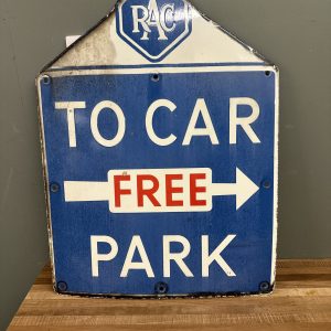 RAC CAR PARK ENAMEL SIGN #08548