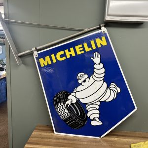 DOUBLE SIDED MICHELIN SWINGING ENAMEL SIGN #08551