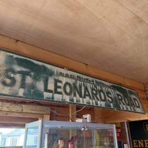 ST LENORADS RD STAMPED TIN SIGN #05060