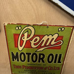 PEM MOTOR OIL HARDBOARD SIGN #08655