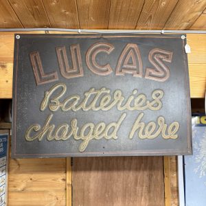LUCAS PRESSED TIN SIGN #08658