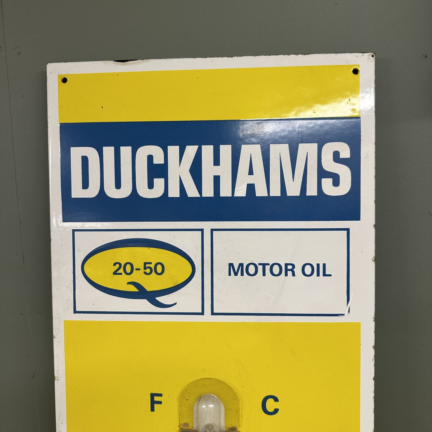 DUCKHAMS THERMOMETER ENAMEL SIGN #08541 image 1