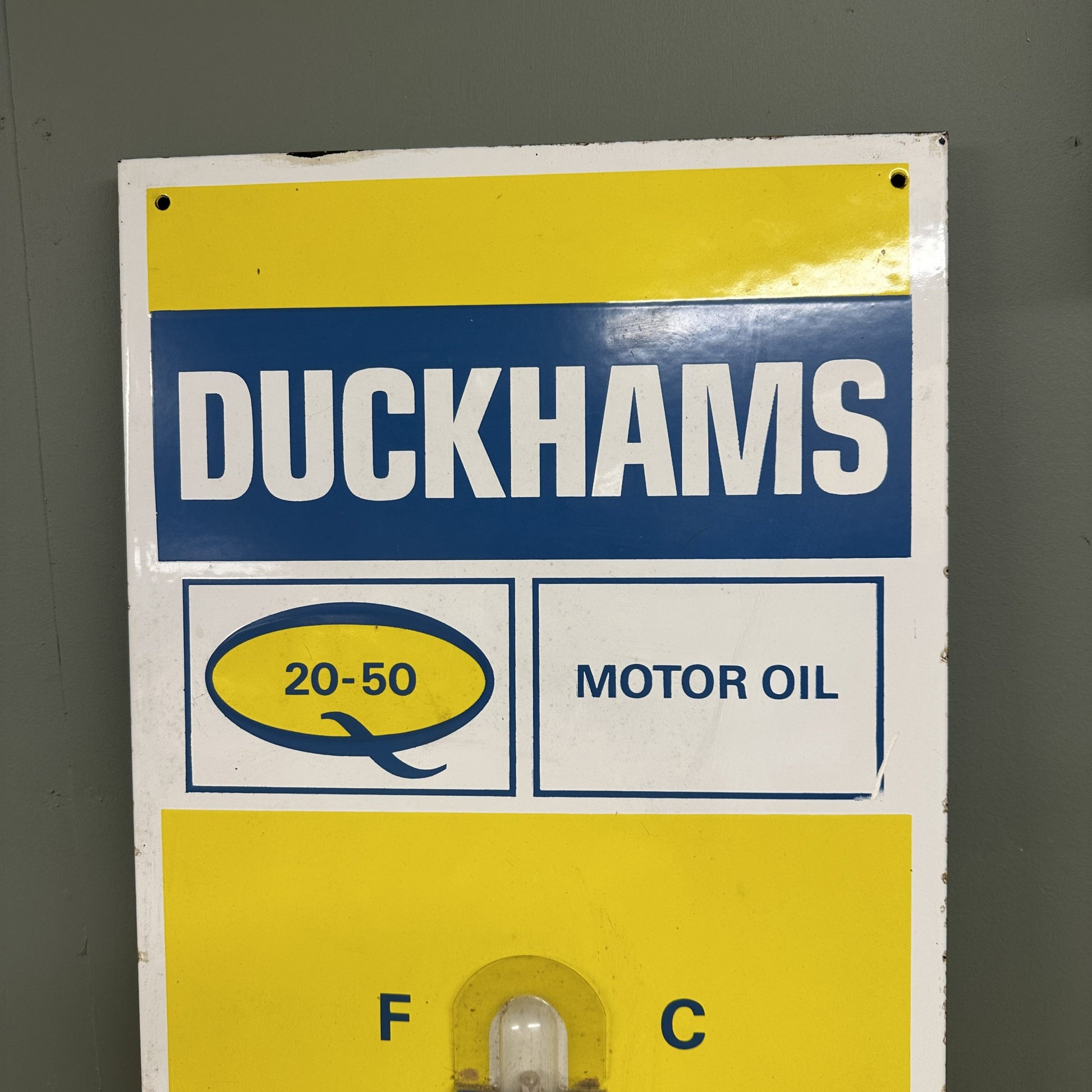 DUCKHAMS THERMOMETER ENAMEL SIGN #08541 image 1