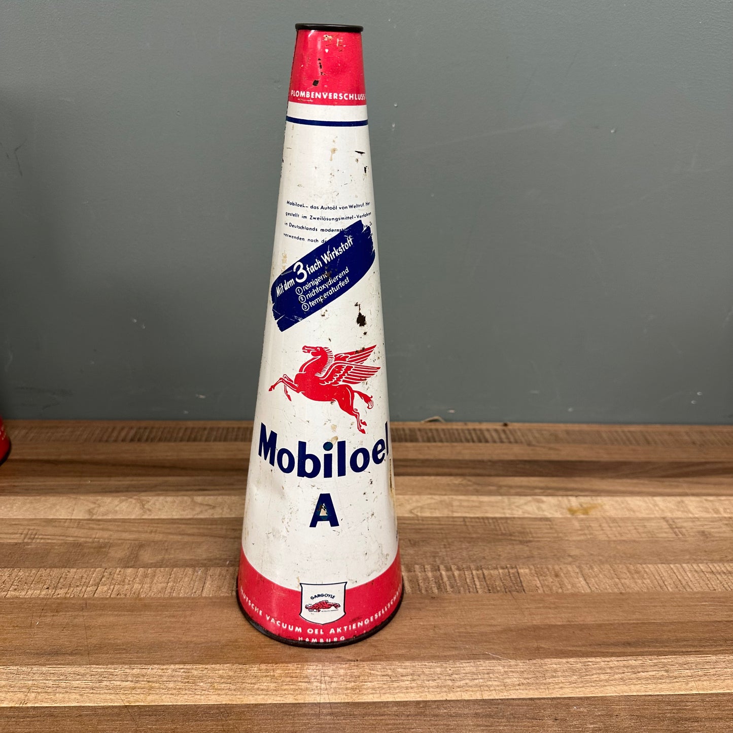 MOBILOEL "A" OIL CAN   #08466 image 0