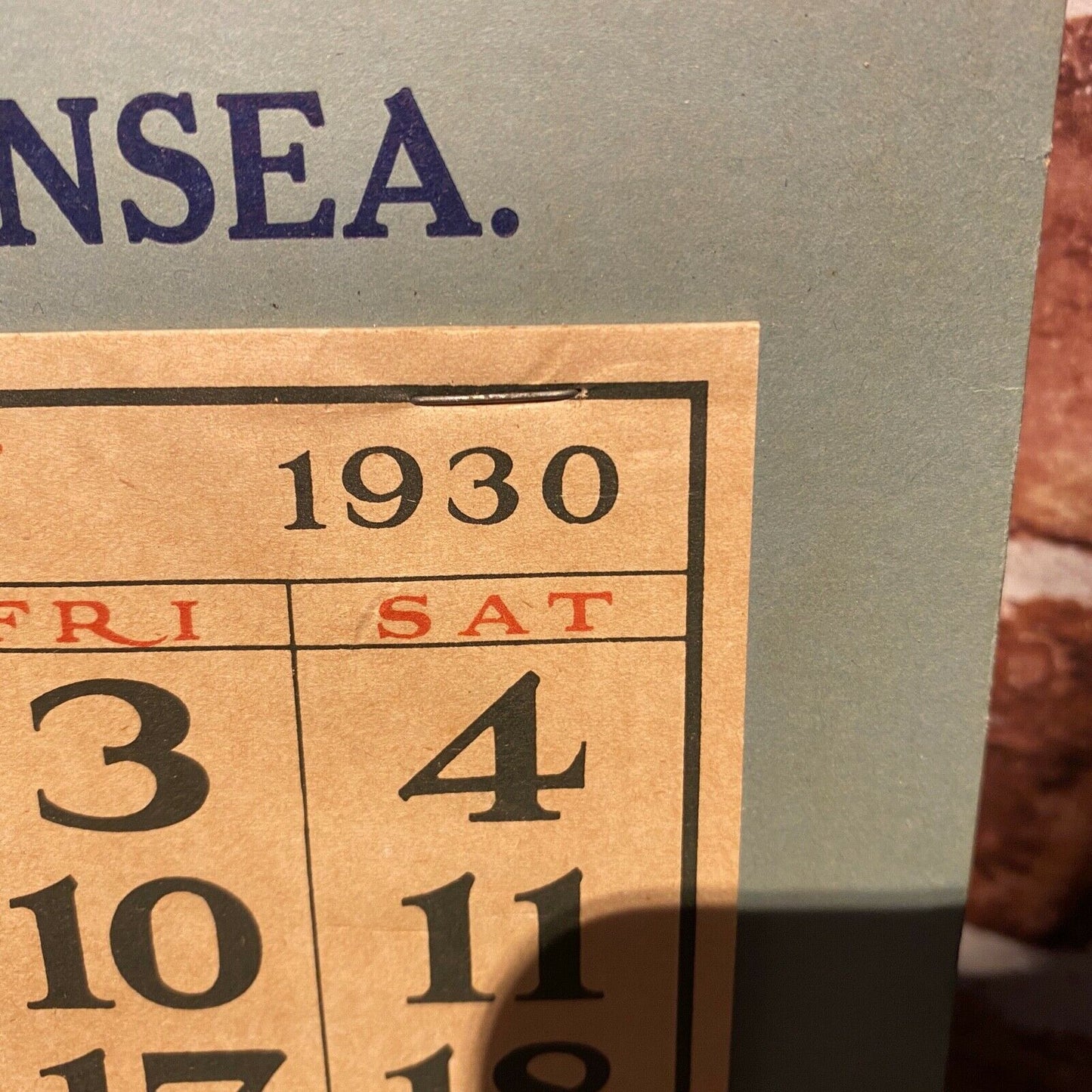 VINTAGE SIGN GARAGE HARDBOARD - CALENDAR - AUTOMOBILIA - #4397 image 1