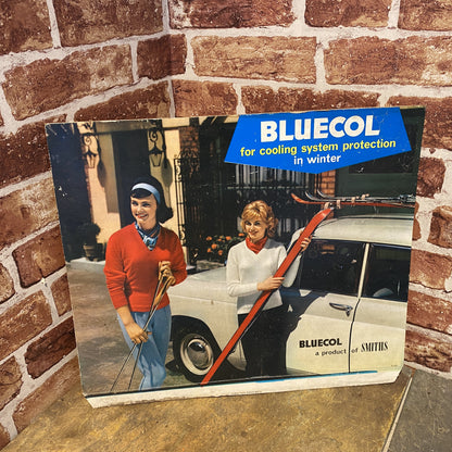 VINTAGE CARDBOARD SIGN - BLUECOL SHOWCARD - AUTOMOBILIA - #4718 image 0