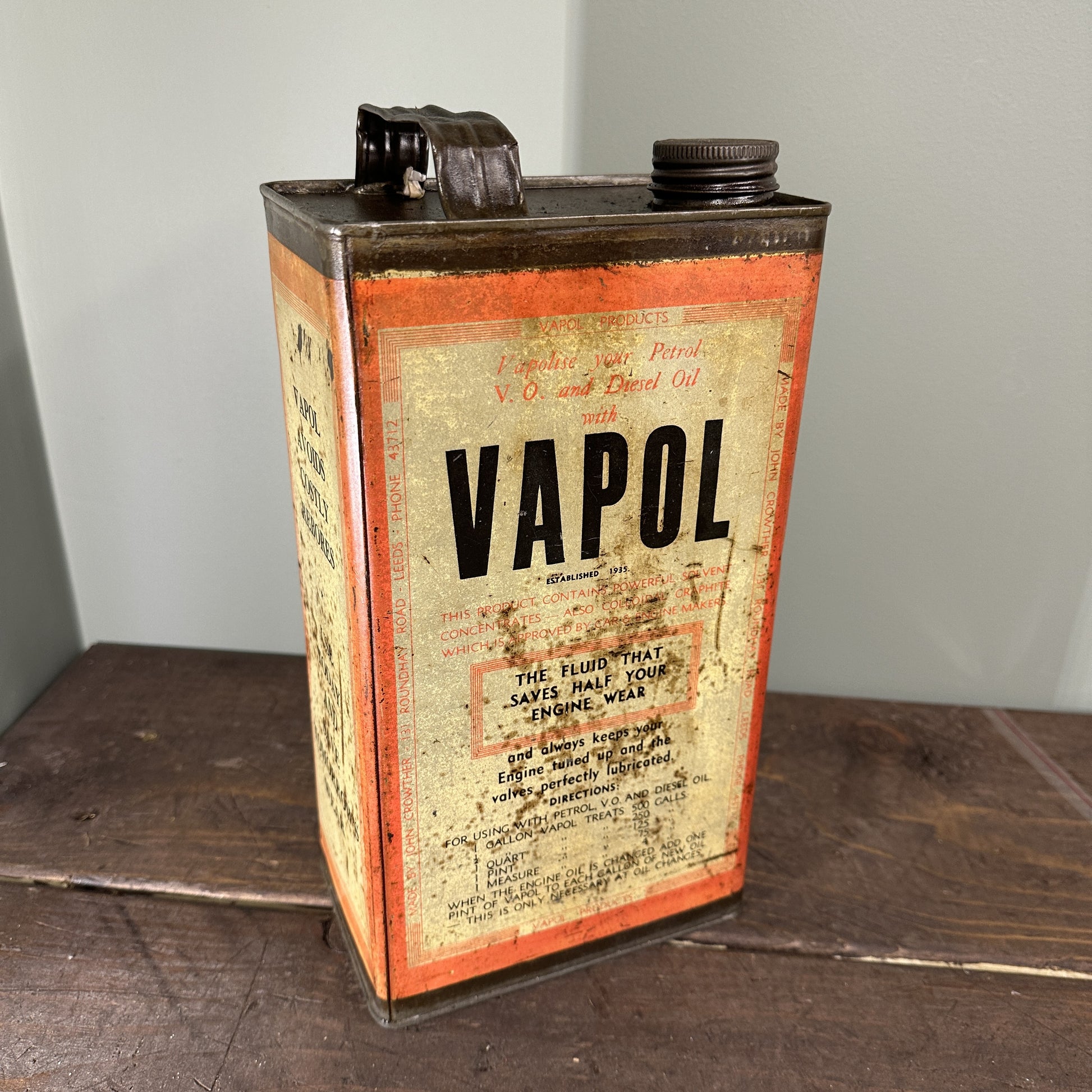 VAPOL MOTOR OIL CAN #08113 image 1