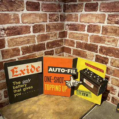 VINTAGE CARDBOARD SIGN - EXIDE    #4769 image 0