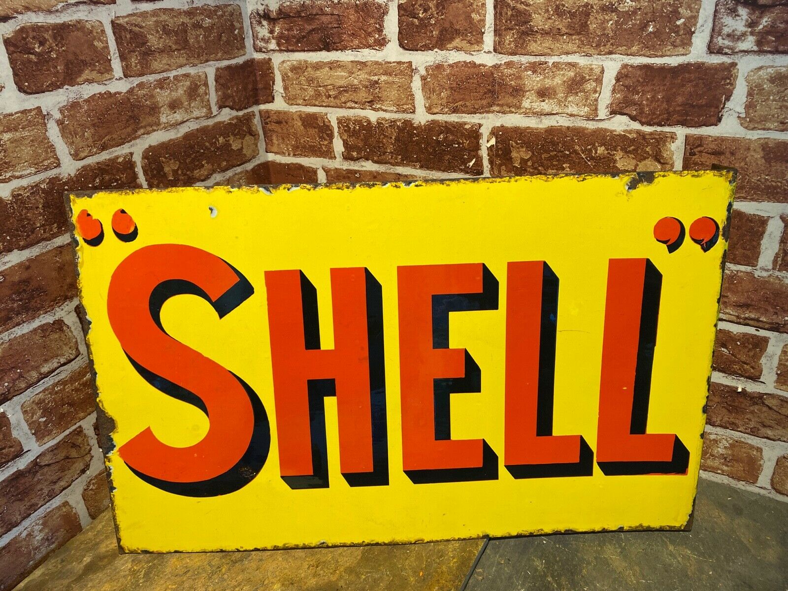 VINTAGE ENAMEL SIGN - SHELL SIGN - AUTOMOBILIA - #4635 image 2