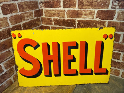 VINTAGE ENAMEL SIGN - SHELL SIGN - AUTOMOBILIA - #4635 image 2