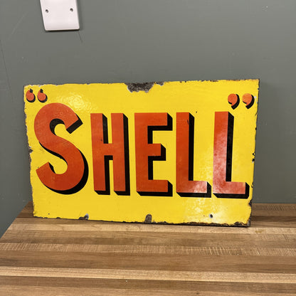 DOUBLE SIDED SHELL ENAMEL SIGN #08518 image 1