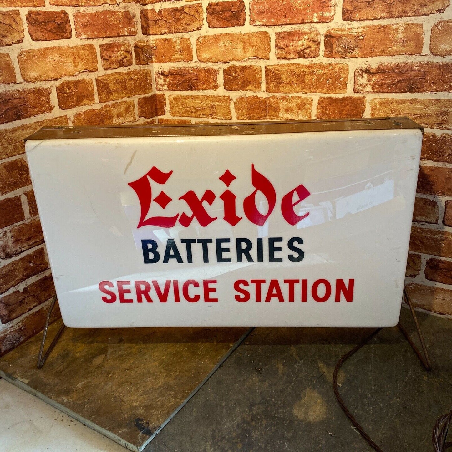 VINTAGE GARAGE SIGN LIGHTBOX - EXIDE #4050 image 0