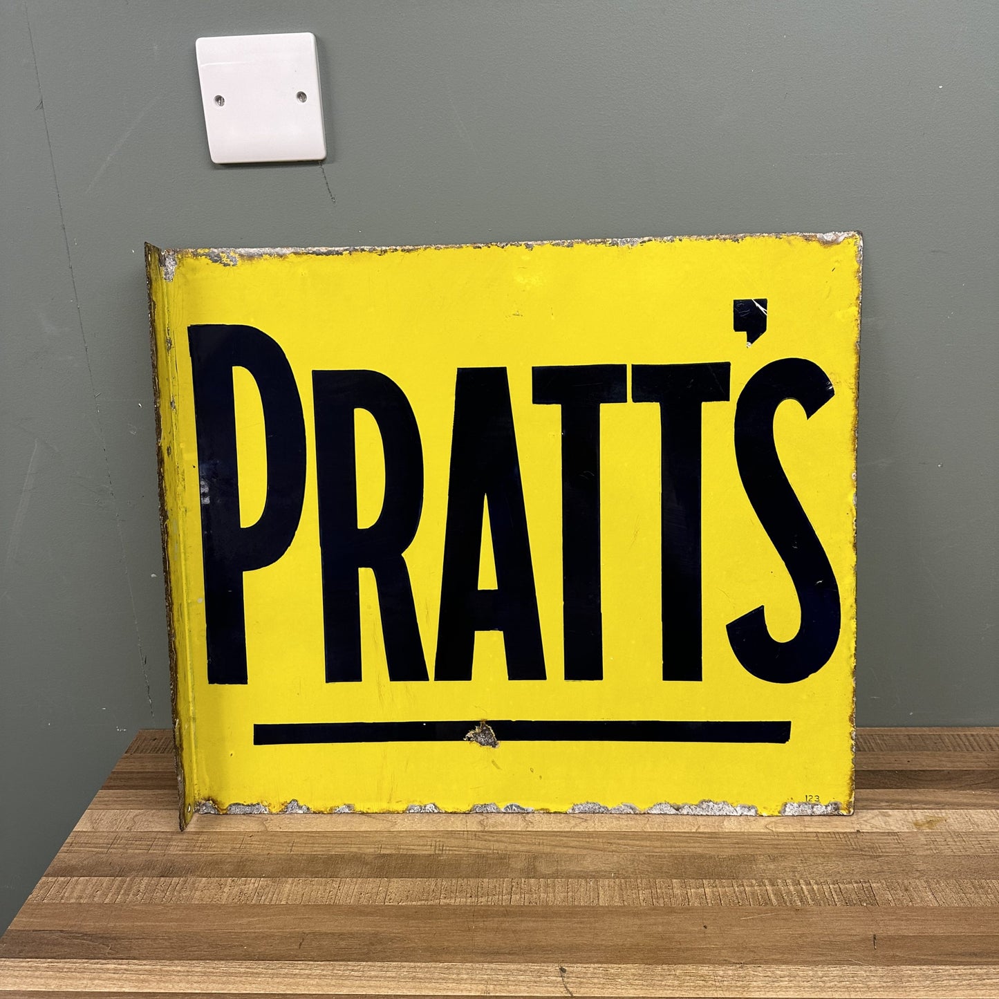 DOUBLE SIDED PRATTS ENAMEL SIGN #08549 image 0