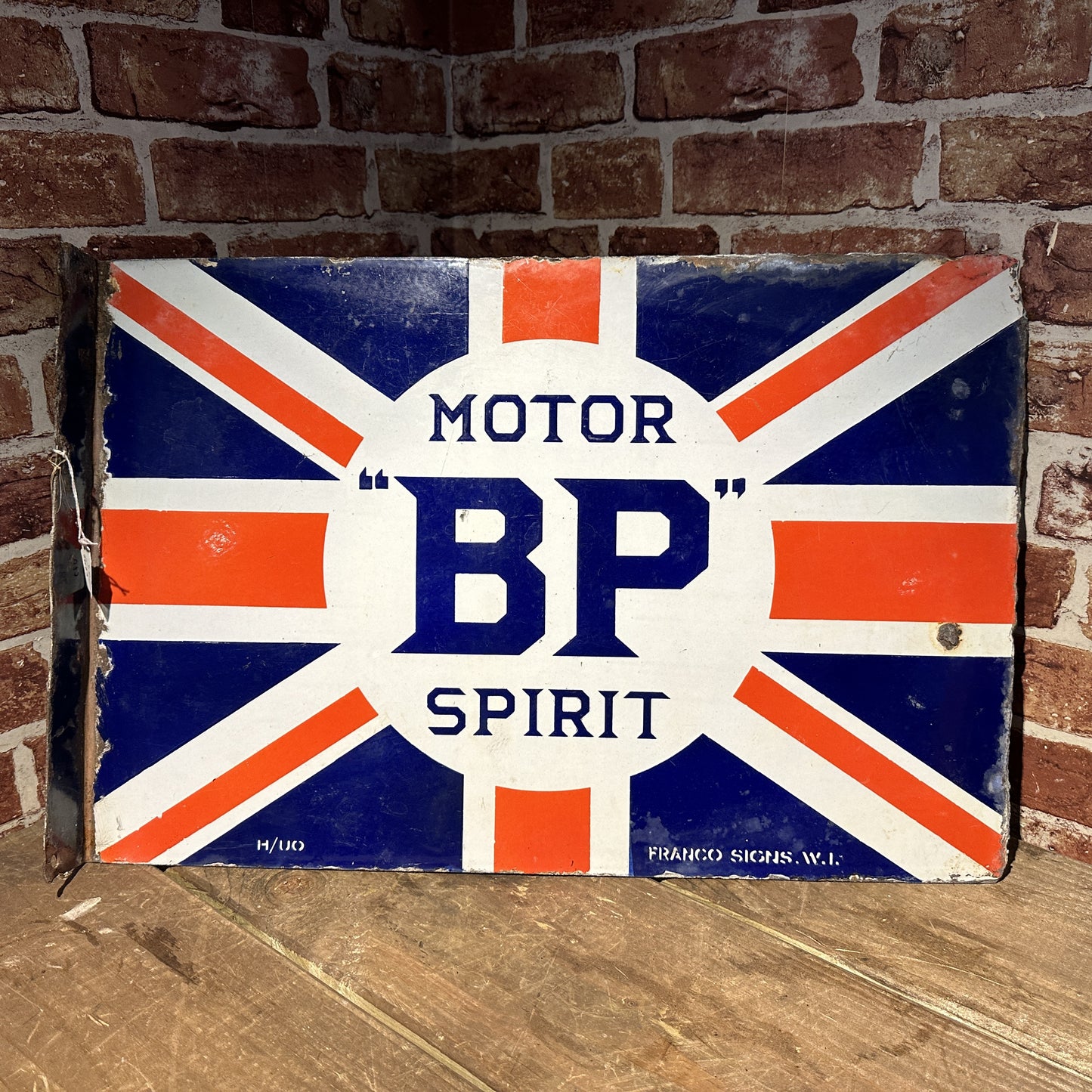 BP UNION JACK DOUBLE SIDED ENAMEL SIGN #6073 image 0