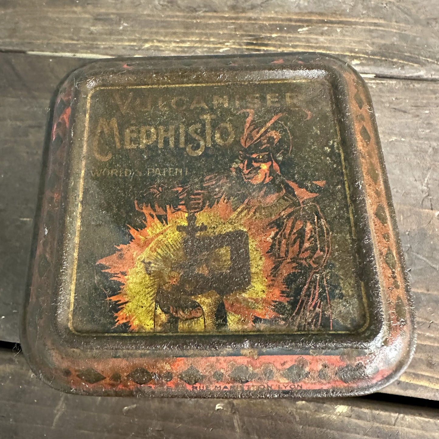 RARE VULCANISER MEPHISTO TIN  - #08804 image 2