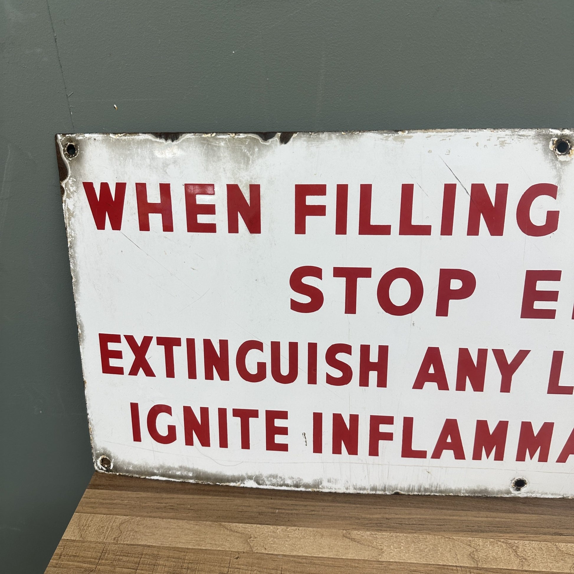 FILLING STATION ENAMEL SIGN #08418 image 1