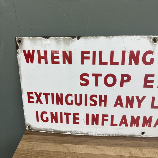 FILLING STATION ENAMEL SIGN #08418 image 1