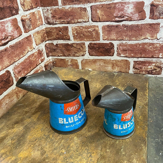VINTAGE OIL POURERS - PAIR OF OIL SMITHS BLUECOL OIL POURERS 1960'S #4578 image 0