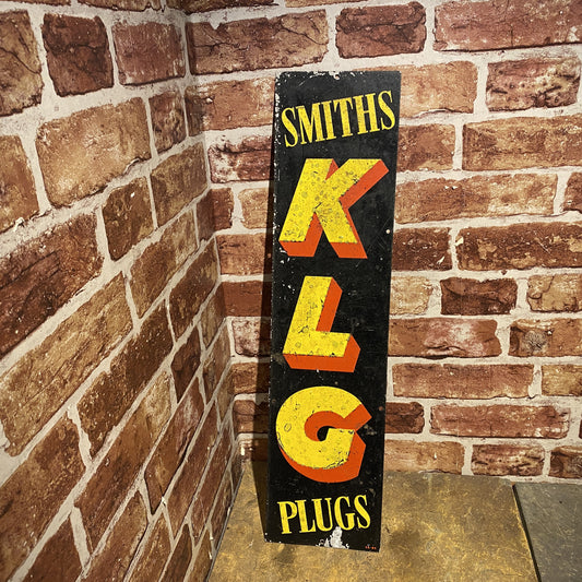 VINTAGE TIN SIGN - KLG PLUGS ENAMEL SIGN - AUTOMOBILIA - #4958 image 0