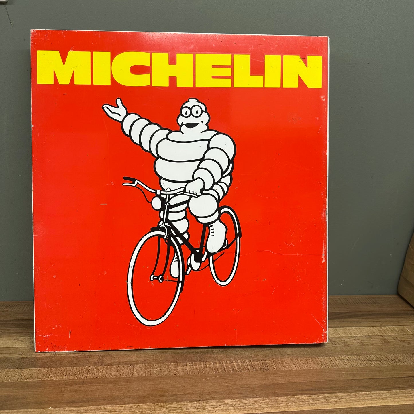DOUBLE SIDED MICHELIN BICYCLE TIN SIGN  #08504 image 1