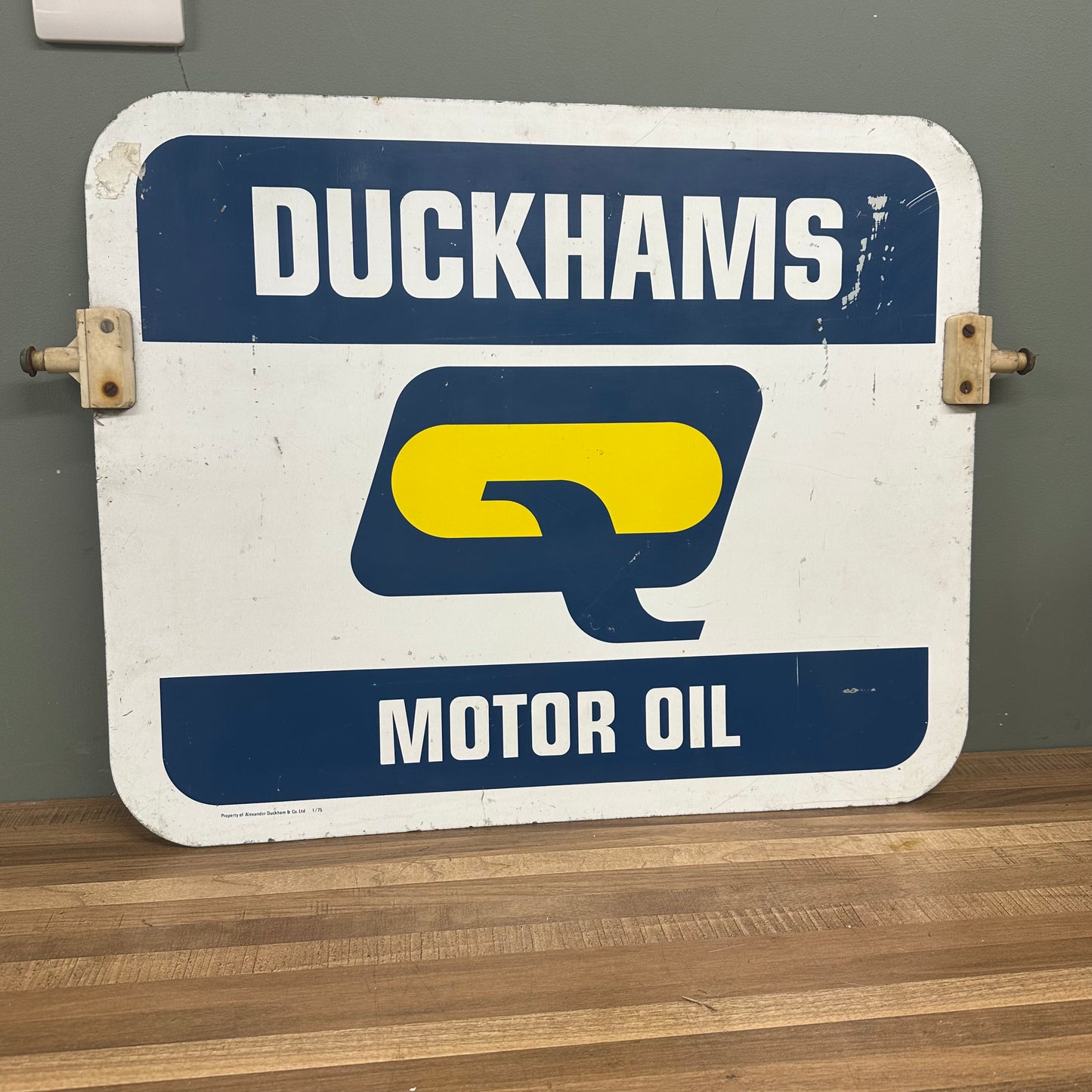 DOUBLE SIDED DUCKHAMS TIN SIGN  #08539 image 0