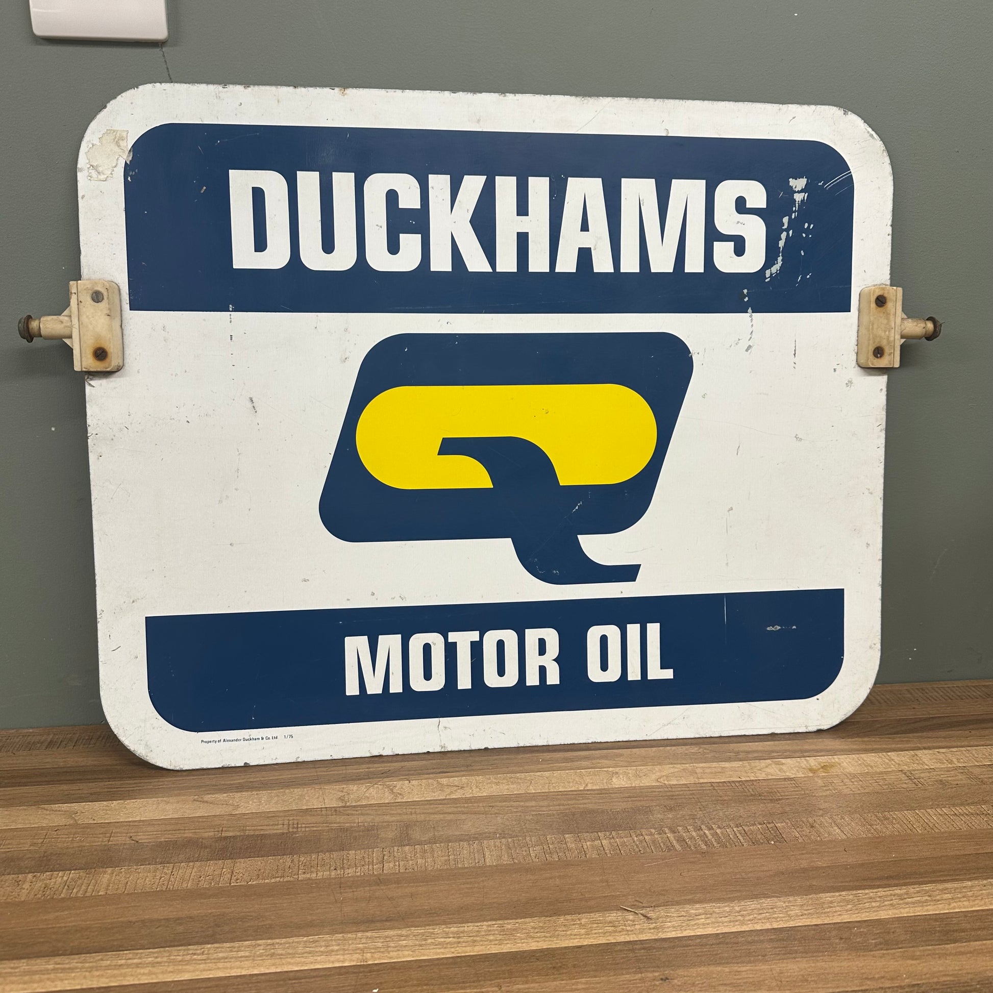 DOUBLE SIDED DUCKHAMS TIN SIGN  #08539 image 0