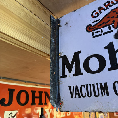 MOBILOIL DOUBLE SIDED ENAMEL SIGN #08653 image 2