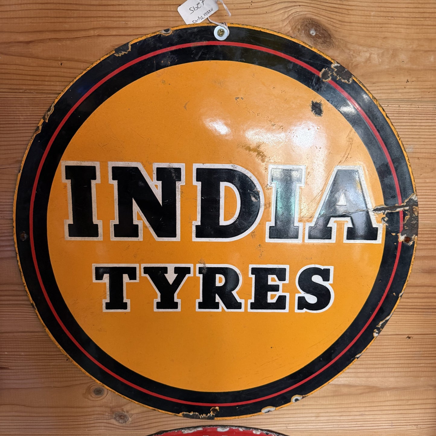 INDIA TYRES ENAMEL SIGN #07977 image 0