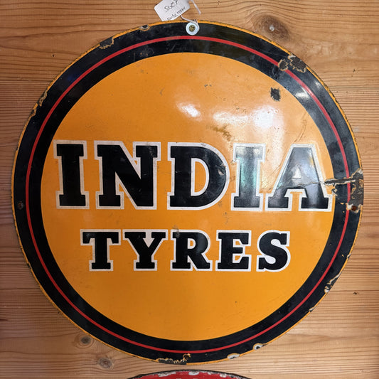 INDIA TYRES ENAMEL SIGN #07977 image 0