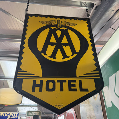 AA HOTEL DOUBLE SIDED ENAMEL SIGN #08610 image 1