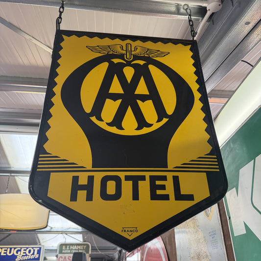 AA HOTEL DOUBLE SIDED ENAMEL SIGN #08610 image 1