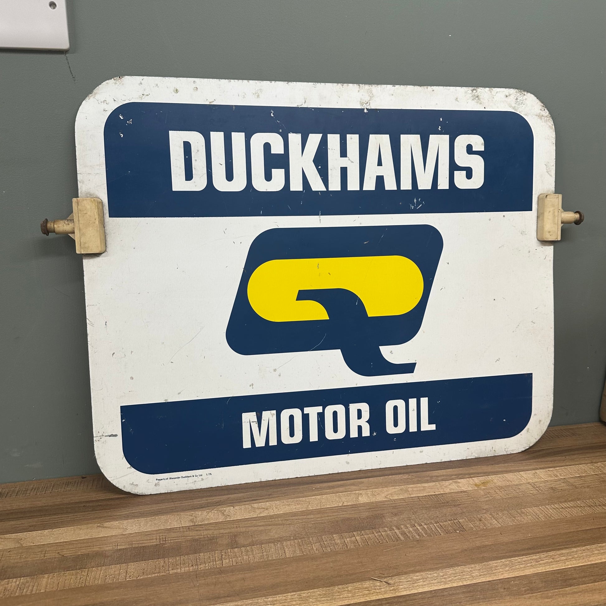 DOUBLE SIDED DUCKHAMS TIN SIGN  #08539 image 1