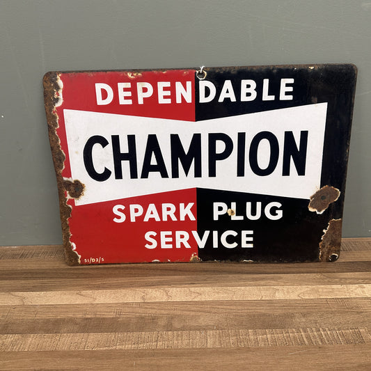 CHAMPION ENAMEL SIGN #08362 image 0