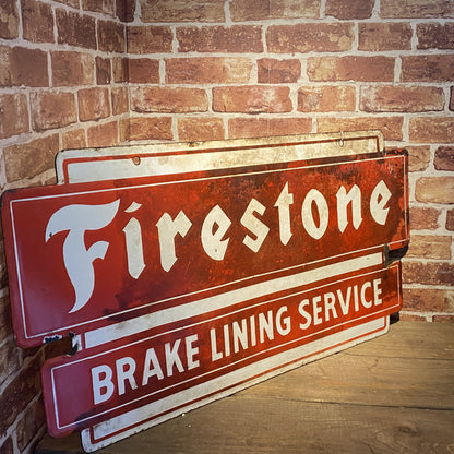 FIRESTONE BRAKE LINING ENAMEL SIGN #5746 image 1